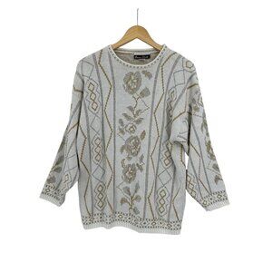 Vintage‎ Dana Scott Sweater Metallic Women's Size L Grannycore Retro 80s 90s